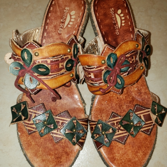 Spring step womens heels size 7 vintage brown - Picture 7 of 8